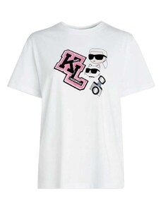 KARL LAGERFELD T-Shirt Oversized Ikonik Varsity Tee 240W1727 100 white
