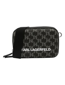 Karl Lagerfeld Чанта за през рамо тип преметка тъмносиво / черно / бяло