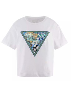 GUESS T-Shirt Ss Cn Comic Triangle Tee W4RI78I3Z14 g011 pure white