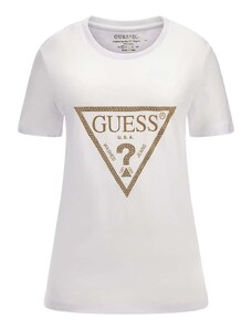 GUESS T-Shirt Ss Cn Gold Triangle Tee W4RI69J1314 g011 pure white