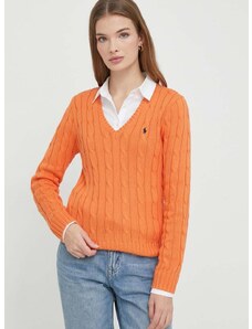 Памучен пуловер Polo Ralph Lauren в оранжево от лека материя 211891641