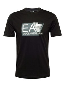 EA7 Emporio Armani Тениска тъмнозелено / черно / бяло