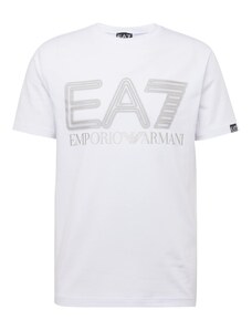 EA7 Emporio Armani Тениска сребърно сиво / сребърно / бяло