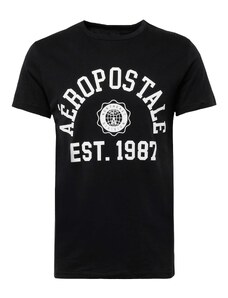 AÉROPOSTALE Тениска черно / бяло