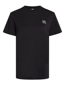 Karl Lagerfeld Тениска черно / сребърно