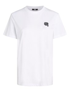 Karl Lagerfeld Тениска черно / сребърно / бяло