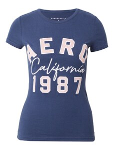 AÉROPOSTALE Тениска 'CALIFORNIA 1987' нейви синьо / бледорозово / бяло