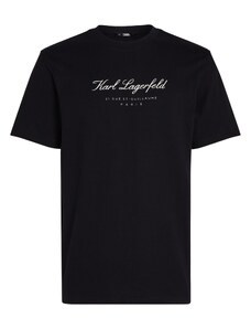 Karl Lagerfeld Тениска ' Hotel Karl' черно / бяло
