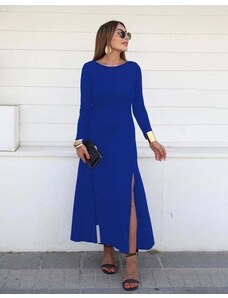Creative Разкроена дълга рокля в синьо - код 80042