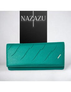 NAZAZU Стилно дамско портмоне с магнитно затваряне - Зелено/ Тюркоаз 281201
