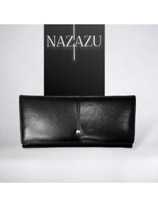 NAZAZU Стилно дамско портмоне с магнитно затваряне - Черно / Червено 281204