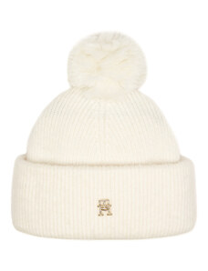 Шапка Tommy Hilfiger Th Evening Pompom Beanie AW0AW15390 Ancient White YBH