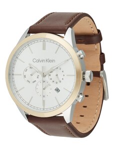 Calvin Klein Аналогов часовник кафяво / злато / бяло