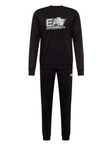 EA7 Emporio Armani Облекло за бягане черно / бяло