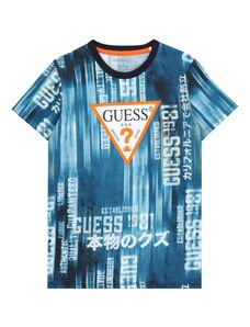 GUESS Тениска синьо / тюркоазен / оранжево / бяло