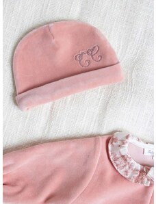 Детска памучна шапка Tartine et Chocolat в розово с фина плетка от памук