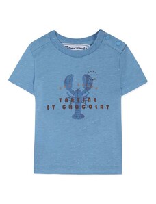 Бебешка тениска Tartine et Chocolat в синьо с принт