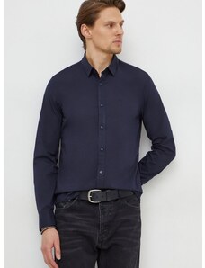 Риза Calvin Klein мъжка в тъмносиньо с кройка по тялото класическа яка K10K110856