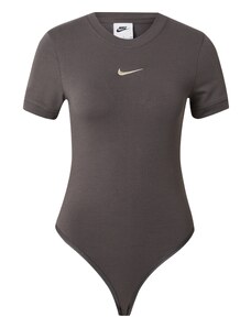 Nike Sportswear Блуза боди бежово / сиво-кафяво