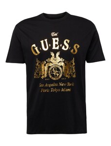 GUESS Тениска злато / черно