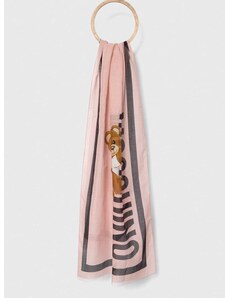 Шал с коприна Moschino в розово с десен M5772 50223