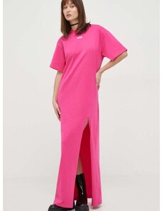 Памучна рокля MSGM в розово дълга с уголемена кройка 3641MDA83.247002