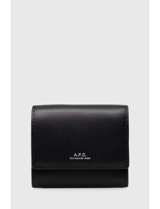 Кожен портфейл A.P.C. Compact Lois Small в черно PXBMW.H63453.LZZ
