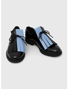 Кожени половинки обувки Camper TWS в черно с равна подметка K201454.005