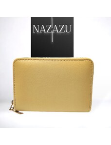 NAZAZU Стилно малко дамско портмоне с цип - Пясъчно жълт 010442