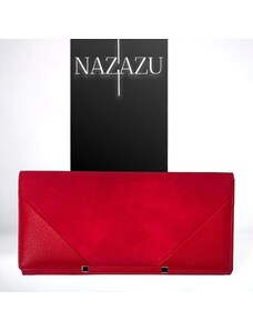 NAZAZU Стилно дамско портмоне с магнитно затваряне - Червено / Бордо 010440