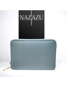 NAZAZU Стилно малко дамско портмоне с цип - Светло синьо 010441