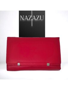 NAZAZU Елегантно дамско портмоне с много прегради - Червено 010452