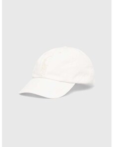 Памучна шапка с козирка Polo Ralph Lauren в бяло с апликация 710935043