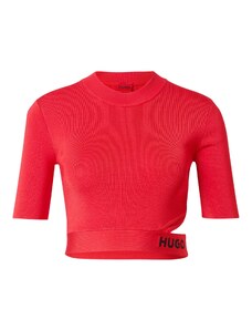 HUGO Пуловер 'Satchina' огнено червено / черно