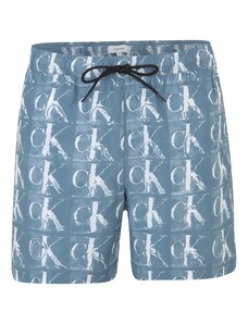 Calvin Klein Swimwear Шорти за плуване опушено синьо / бяло