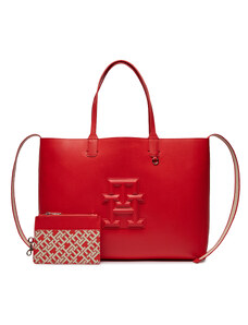 Дамска чанта Tommy Hilfiger Iconic Tommy Tote Mono Pouch AW0AW16072 Fierce Red XND