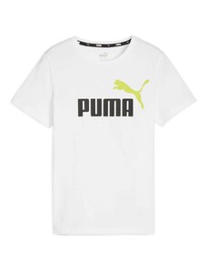 PUMA Тениска 'Essential' лайм / черно / бяло
