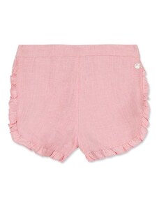 Бебешки ленен къс панталон Tartine et Chocolat в розово с изчистен дизайн