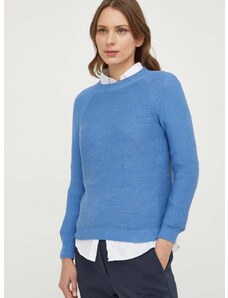 Памучен пуловер Weekend Max Mara в синьо от лека материя 2415361071600