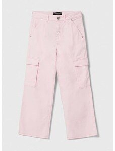 Детски панталон Guess в розово с изчистен дизайн