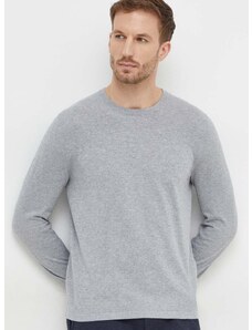 Памучен пуловер Michael Kors в сиво от лека материя