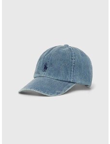 Дънкова шапка с козирка Polo Ralph Lauren в синьо с изчистен дизайн 710935283