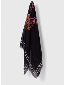 Тънък шал с вълна HUGO в черно с десен 50510599