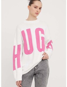 Пуловер HUGO дамски в бяло 50507955