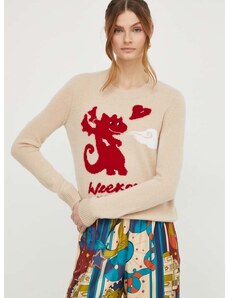 Пуловер с кашмир Weekend Max Mara в бежово от лека материя 2415361081600