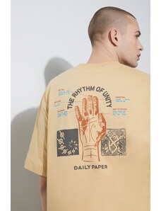 Памучна тениска Daily Paper Identity SS в бежово с принт 2411064