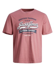 JACK & JONES Тениска нейви синьо / бледорозово / бяло