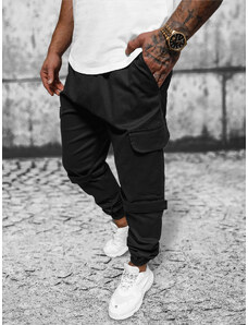 Мъжки чино панталон джогинг черни OZONEE O/G3014