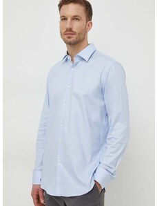 Риза BOSS мъжка в синьо със стандартна кройка с класическа яка 50508772