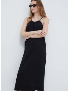 Памучна плажна рокля Chantelle в черно